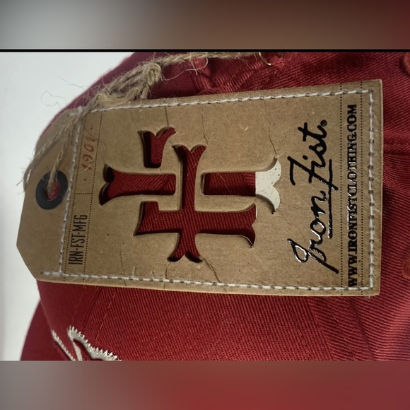 Iron Fist  Mens Adjustable Hook And Loop  Cap- Red, NWT - Picture 3 of 9